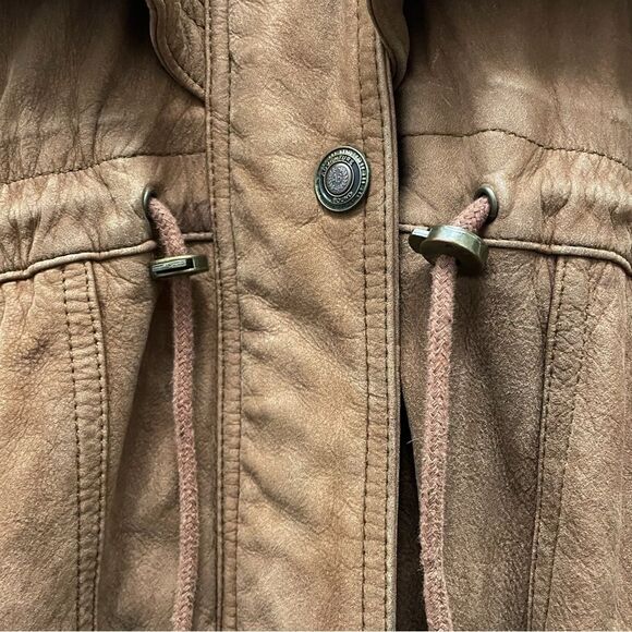 Vintage Wilsons Leather Brown Leather Adventure Bound Anorak Coat Size Medium - Picture 5 of 12